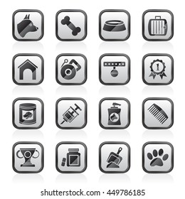 Dog and Cynology object icons - vector icon set