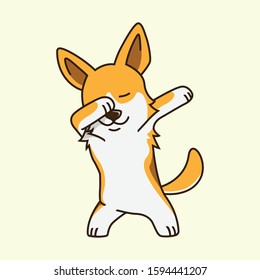 Dog Dab vector Illustration, Shippo Dab Cute Animal