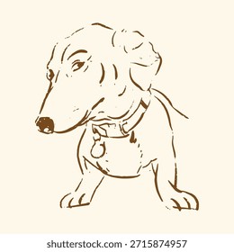 Dog Dachsund Side Eye Meme Doodle Illustration