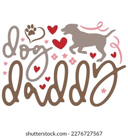 Dog Dad - Boho Retro Style Dog T-shirt And SVG Design. Dog SVG Quotes T shirt Design, Vector EPS Editable Files, Can You Download This File.