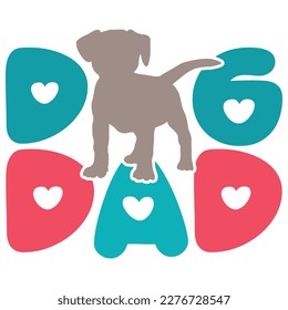 Dog Dad - Boho Retro Style Dog T-shirt And SVG Design. Dog SVG Quotes T shirt Design, Vector EPS Editable Files, Can You Download This File.