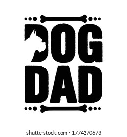 Dog Dad With Bone Illustration