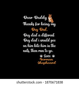 Dog Dad German Shepheard Tshirt Design with Vector