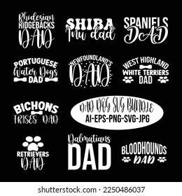  dog dad quotes Design vector