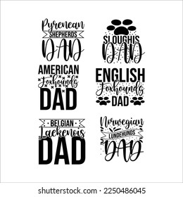  dog dad quotes Design vector