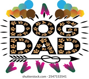 Dog Dad Typography T-Shirt Design