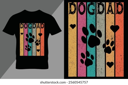 Dog dad typography t-shirt design. Perfect for print items and bags, poster, sticker, template, banner. Vector illustration saved in EPS 10 and fully editable.