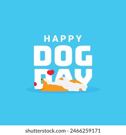 Dog Day Vector Design Illustration