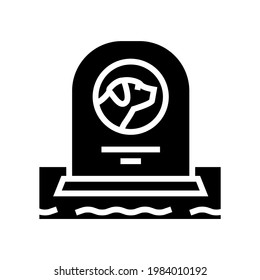 dog dead pet monument glyph icon vector. dog dead pet monument sign. isolated contour symbol black illustration