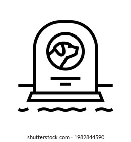 dog dead pet monument line icon vector. dog dead pet monument sign. isolated contour symbol black illustration