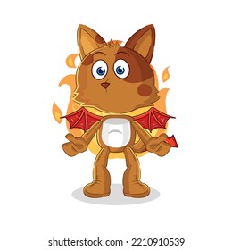 The Dog Demon With Wings Character. Cartoon Mascot Vector