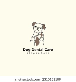 Dog dental care logo design with ilustration concept