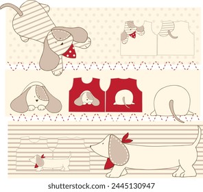 Dog design for children's t-shirts vector
