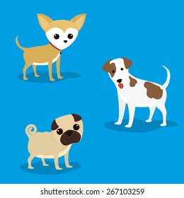 Dog design over blue background, vector illustration.