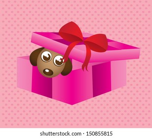 dog design  over pink background vector illustration  