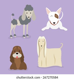 Dog design over purple background, vector illustration.