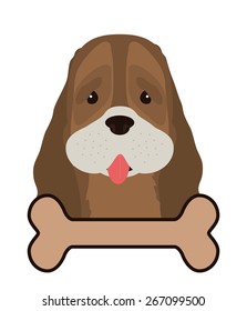 Dog design over white background, vector illustration.