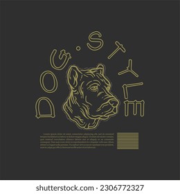 dog design vector vintage for t shirt and apparel. dog style simple street vintage design fashion