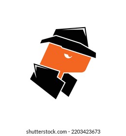 Diseño del logotipo creativo de detectives de perros