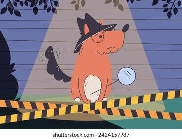 Dog detective investigator character concept. Vector design graphic illustration