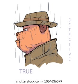 DOG DETECTIVE in the rain