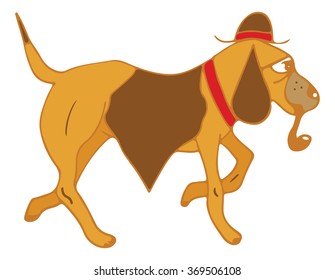 dog detective vector illustration