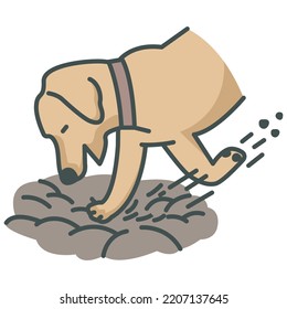 Dog Digging vector icon for commercial use