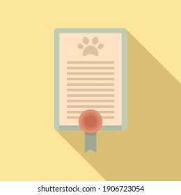 Dog diploma icon. Flat illustration of dog diploma vector icon for web design