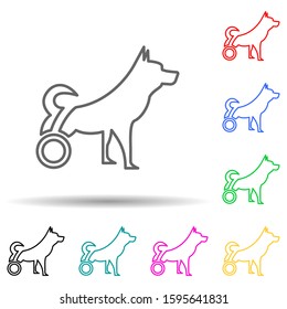 dog is disabled multi color style icon. Simple thin line, outline vector of disabled icons for ui and ux, website or mobile application