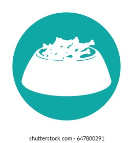 dog dish with food