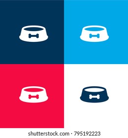 Dog Dish four color material and minimal icon logo set in red and blue