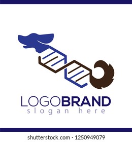 Dog with dna logo icon vector, dog logo template