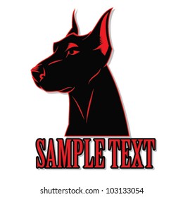 Etiqueta doberman para perros - Ilustración vectorial