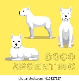 Dog Dogo Argentino Cartoon Vector Illustration