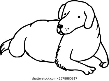 
Dog. Domestic animal. Hand drawn vector isolated illustration doodle. 