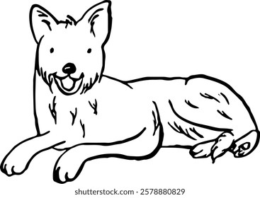 
Dog. Domestic animal. Hand drawn vector isolated illustration doodle. 