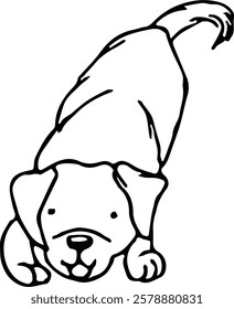 
Dog. Domestic animal. Hand drawn vector isolated illustration doodle. 