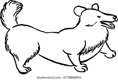 
Dog. Domestic animal. Hand drawn vector isolated illustration doodle. 