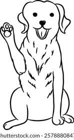 
Dog. Domestic animal. Hand drawn vector isolated illustration doodle. 