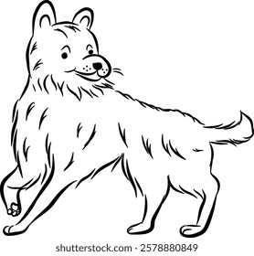 
Dog. Domestic animal. Hand drawn vector isolated illustration doodle. 