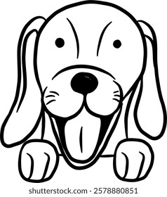 
Dog. Domestic animal. Hand drawn vector isolated illustration doodle. 