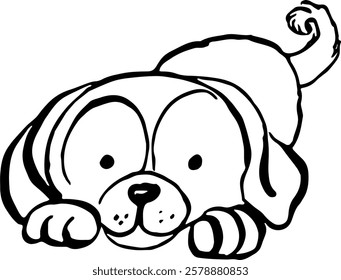 
Dog. Domestic animal. Hand drawn vector isolated illustration doodle. 