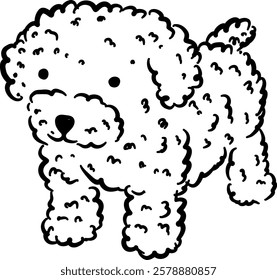 
Dog. Domestic animal. Hand drawn vector isolated illustration doodle. 