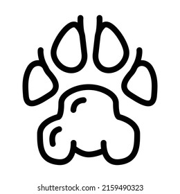 dog domestic animal hoof print line icon vector. dog domestic animal hoof print sign. isolated contour symbol black illustration