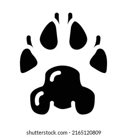 dog domestic animal hoof print glyph icon vector. dog domestic animal hoof print sign. isolated contour symbol black illustration