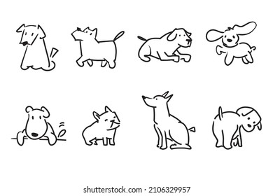 dog doodle character line art style