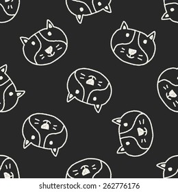 Dog Doodle Drawing Seamless Pattern Background Stock Vector (Royalty ...
