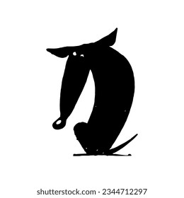 dog doodle hand drawing silhouette