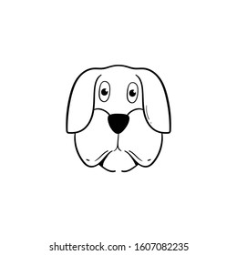 dog doodle icon vector hand drawing 