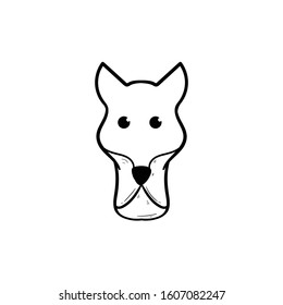 dog doodle icon vector hand drawing 